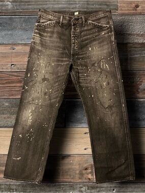 DOUBLE RL RALPH LAUREN RRL DISTRESSED PAINT SPLATTERED CARPENTERS PANTS- 34x32